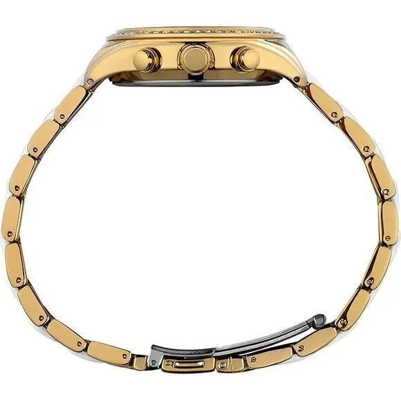 Timex Classic Chronograph Quartz Crystal Gold Dial Ladies Watch